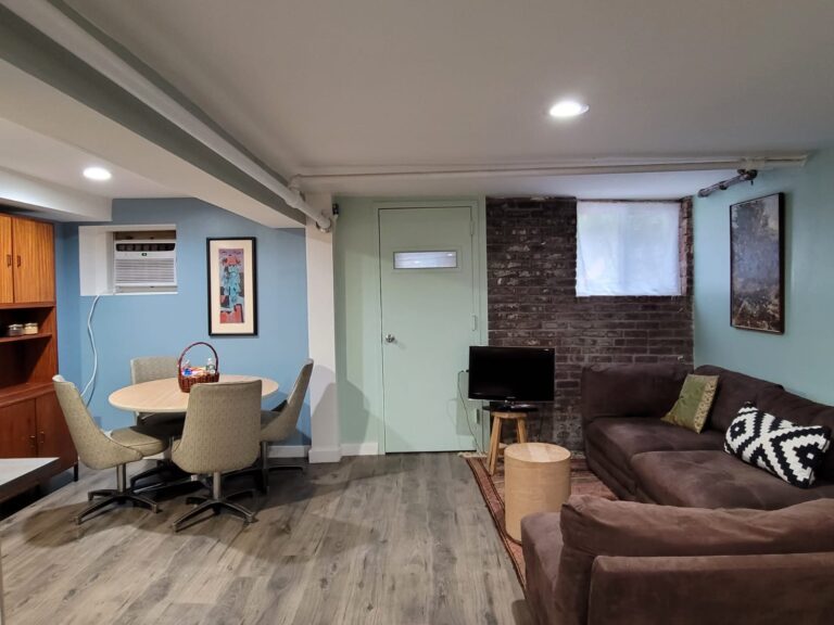 Bright dining area in a rental apartment located in Flatbush, Brooklyn, NY.